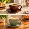 Taza de café con plato 80 ml colores surtidos Taza de café con plato 80 ml colores surtidos