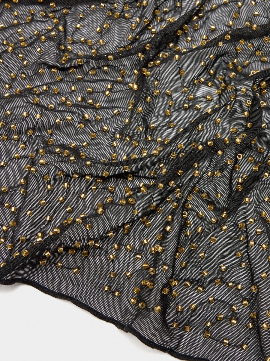 Pañuelo Multifuncional Con Abalorios negro