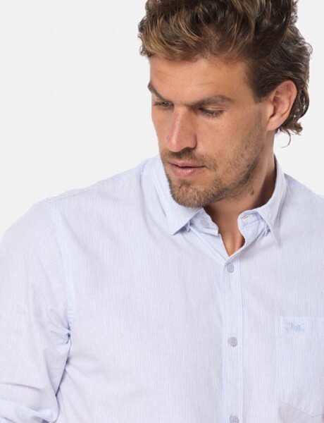 CAMISA RAYADA Celeste