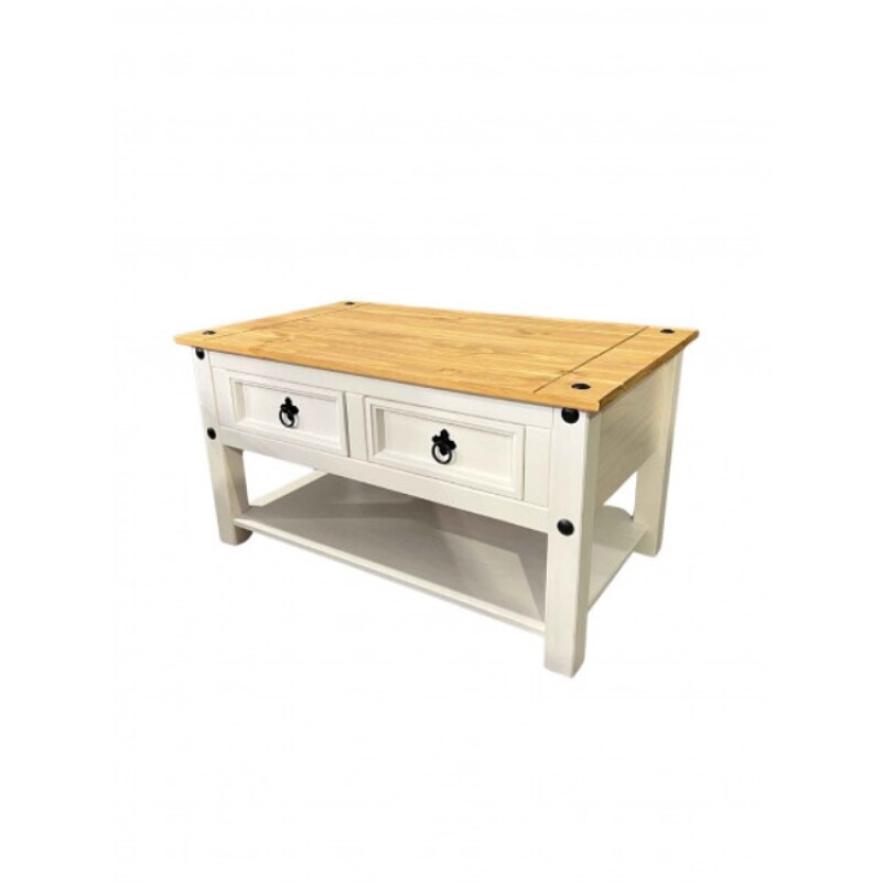 Mesa De Living 2 Cajones Blanca Herli Mesa De Living 2 Cajones Blanca Herli