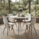 Juego de comedor Con Mesa Circular de 80cm + 4 Sillas Eames Blanco/Blanco