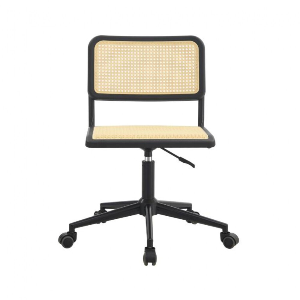 Silla de Escritorio Simil Rattan Negro