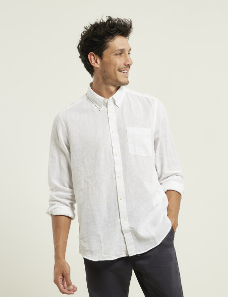 Camisa De Lino Harrington Label Blanco