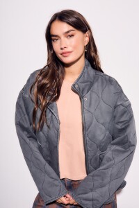 Campera Lavada Reversible Gris