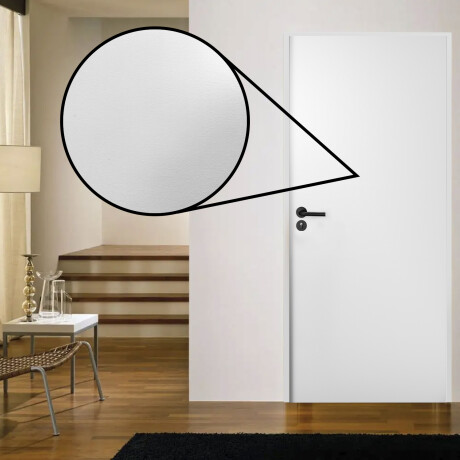 Puerta Desarmada Interior en MDF con Marco y Cerradura Lumax Blanca lisa Herraje Negro