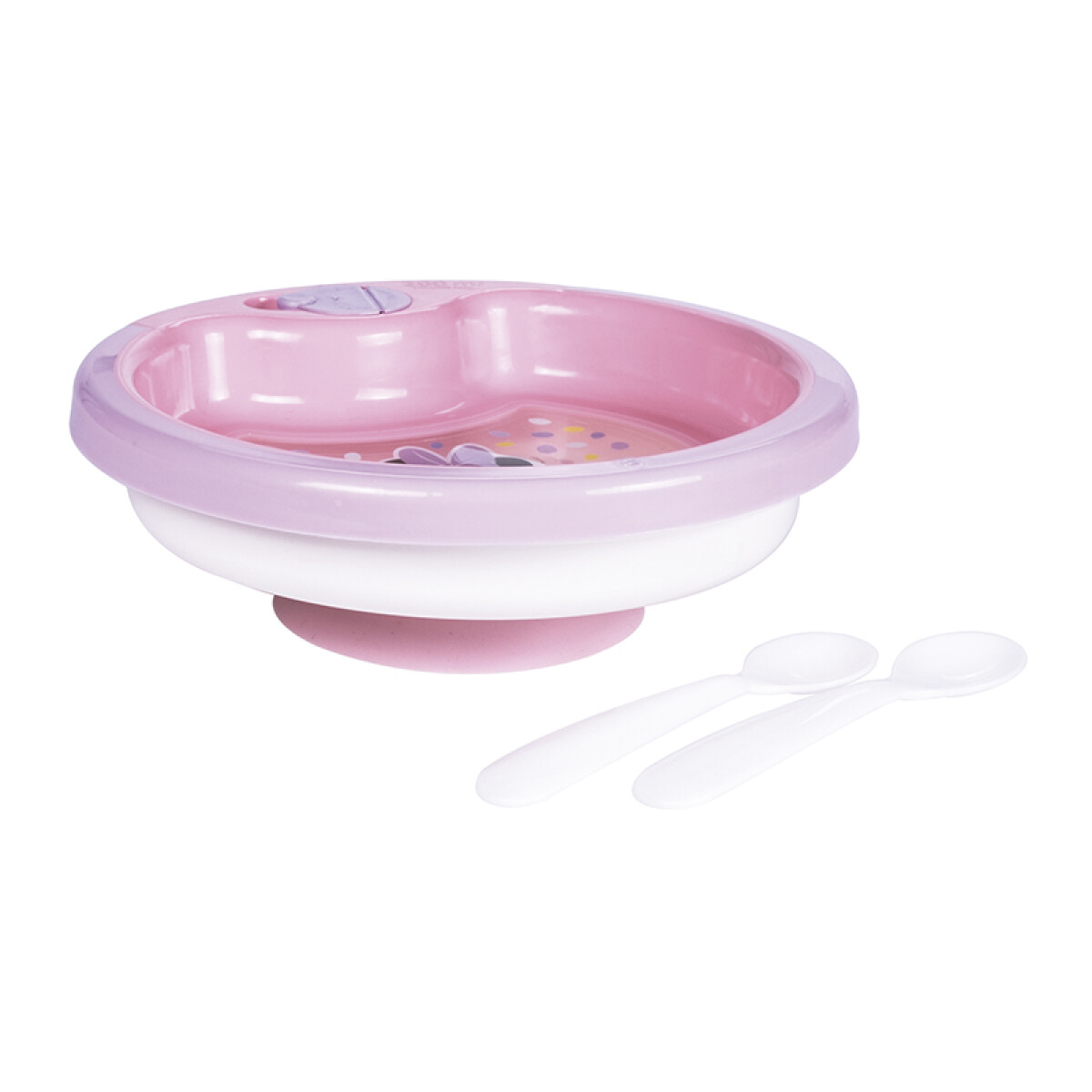 Set Térmico Plato con Ventosa y 2 Cuchara Minnie Bebé 450 ml 