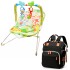 Silla Mecedora Bouncer Bebé + Mochila Maternal Impermeable Variante Color Verde Negro
