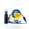 Set de lunchera Big de neopreno con correa ajustable y botella de acero inoxidable 500ml brio set fiore/negro