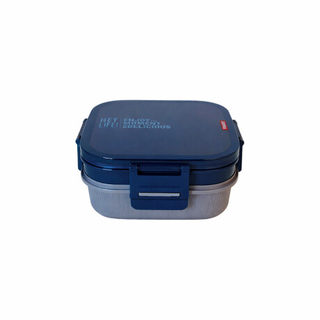 Vianda doble piso con division y tapa Azul