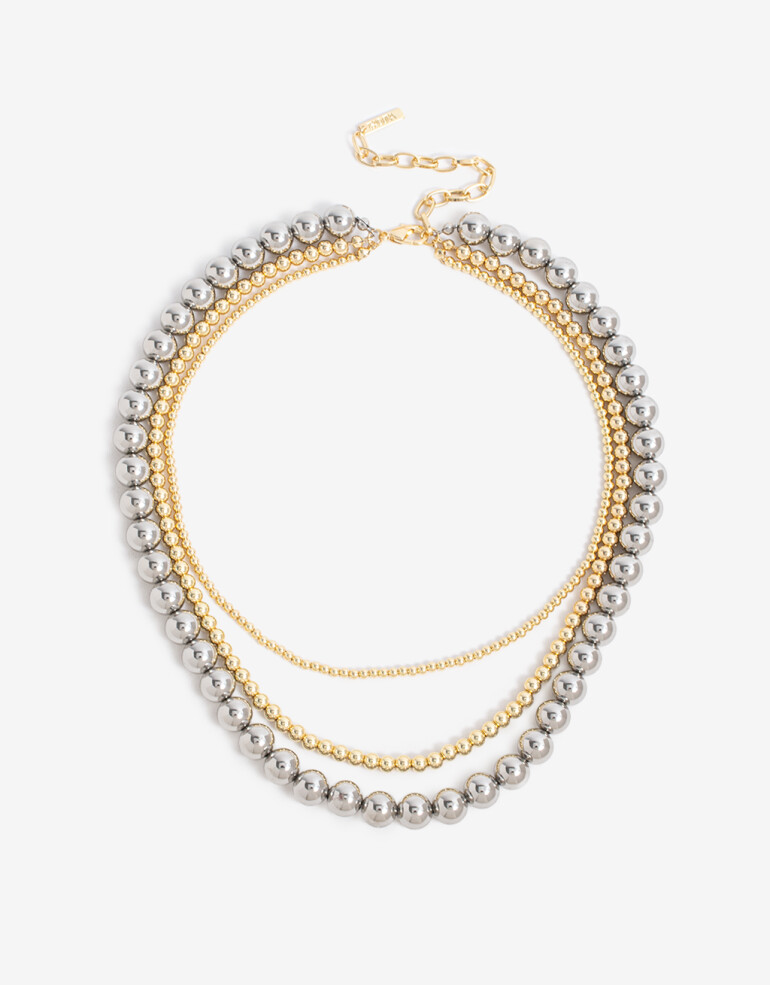 Collares Cortos Metal Collares Cortos, Metal Balls - Combinacion Bicolor