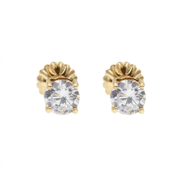 Caravanas Clásicas de oro amarillo 18k con circonias Caravanas Clásicas de oro amarillo 18k con circonias
