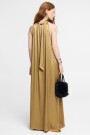 VESTIDO LARGO CUELLO HALTER Camel