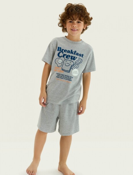 PIJAMA INFANTIL CON ESTAMPA Y BERMUDA PIJAMA MM MASC