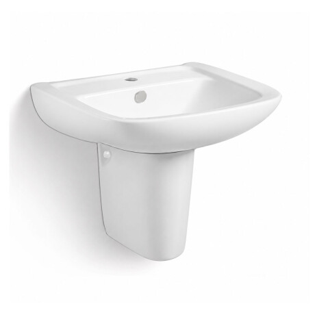 LAVATORIO CON PEDESTAL JUEGO DE LOZA MALAWI BLANCO BRILLANTE 000