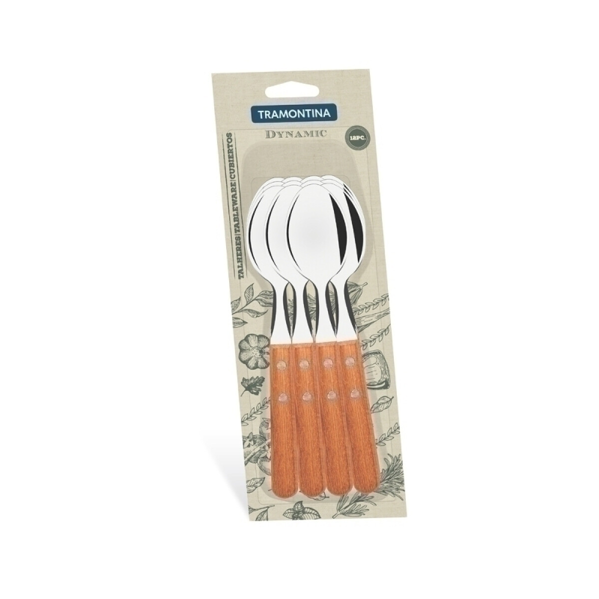 Cuchara mango de madera modelo DYNAMIC, 12 piezas -TRAMONTINA - TN8125 