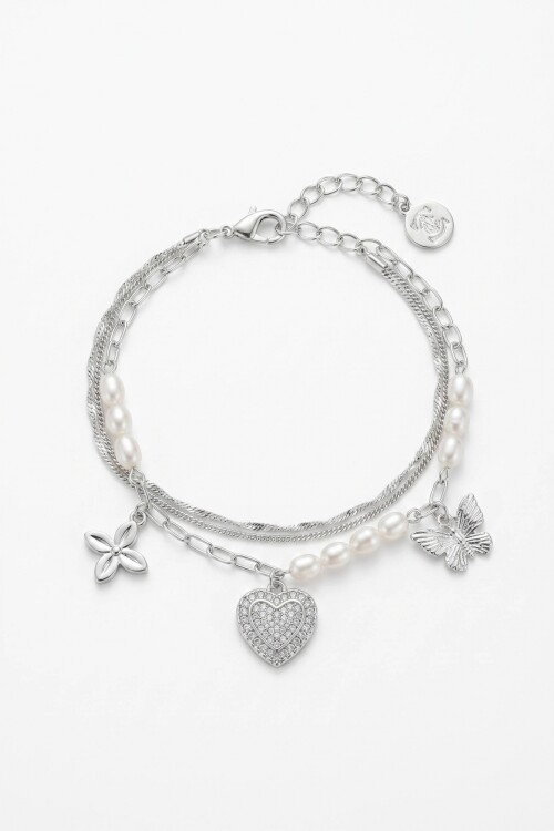Pulsera cord dije cora y sol plateado