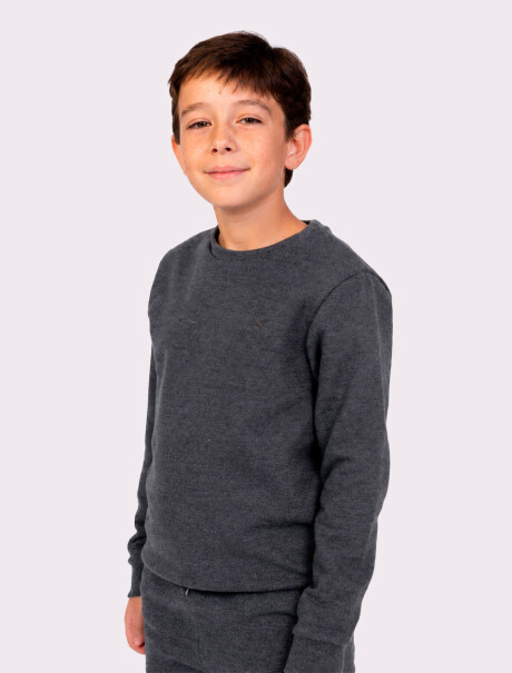 BUZO BÁSICO UNISSEX INFANTIL GRIS OSCURO