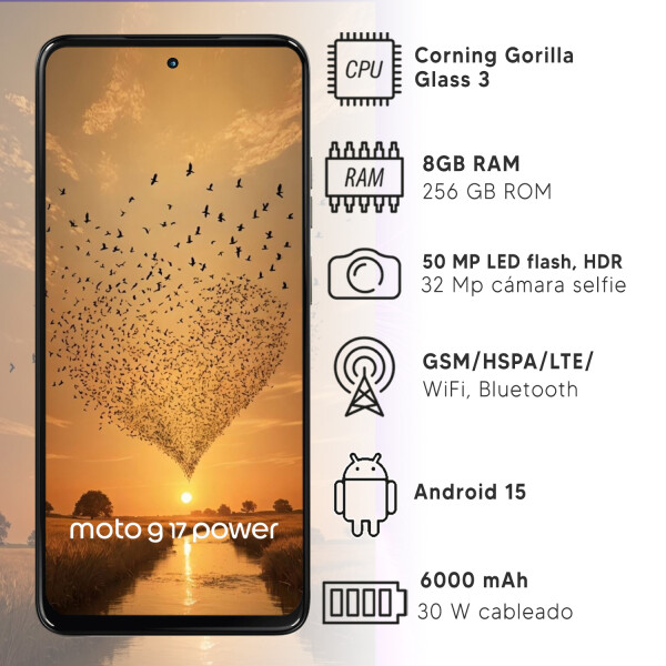 Motorola G17 Power 8gb + 16gb Ram 256gb + Regalo PK MOTOROLA G17 POWER 8/256 MARRON +REGA