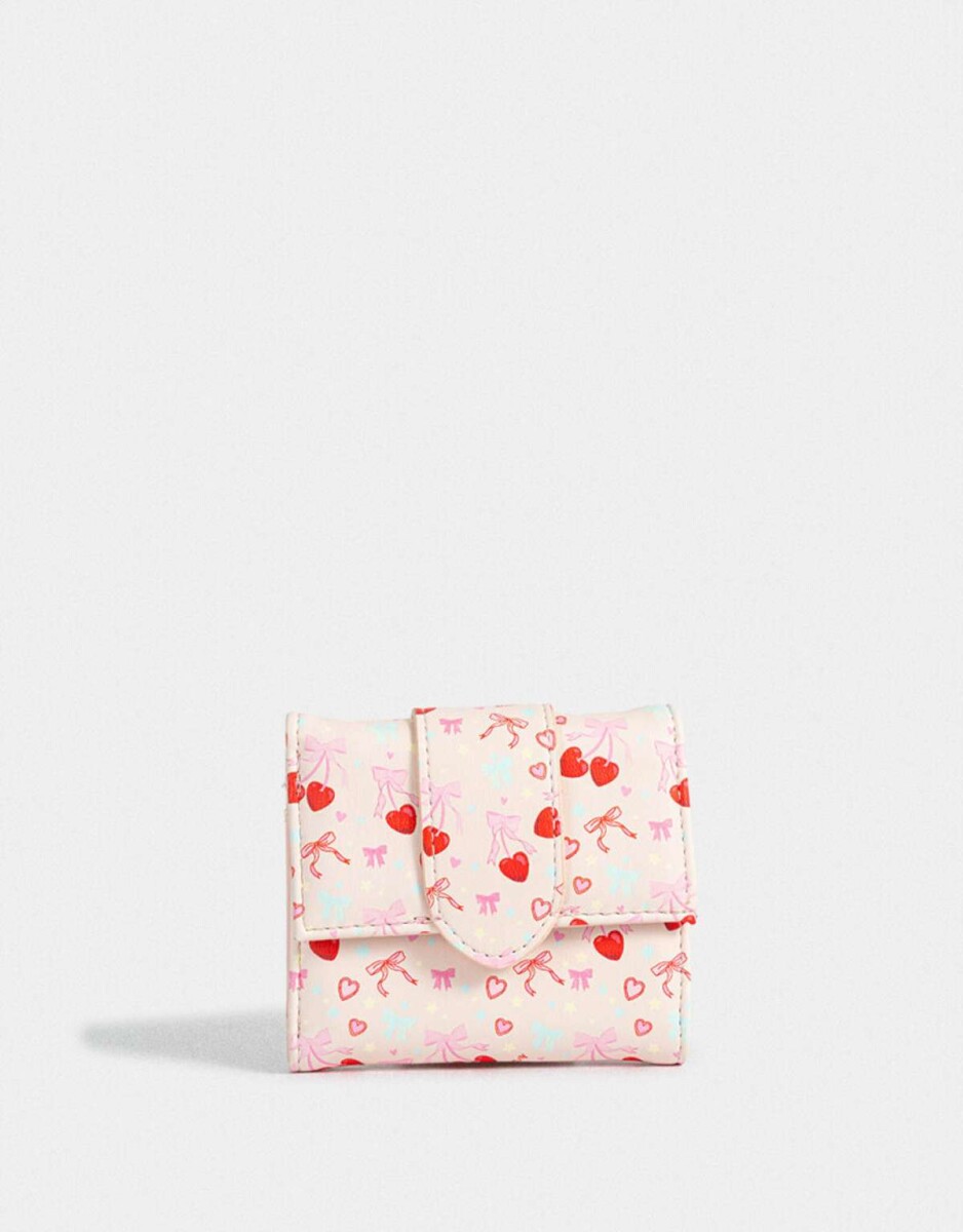 Billetera Estampada - Rosa Claro 