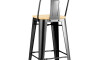Taburete Con Respaldo Madera - Tolix Negro
