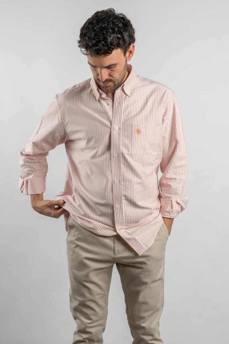 Camisa Rayada Brixton Oxford Roja