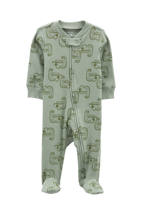 Pijama una pieza de algodón con pie y doble cierre Pijama una pieza de algodón con pie y doble cierre