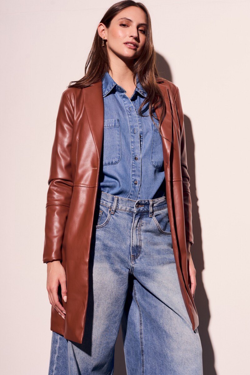 Trench Cuero Vegano Marron