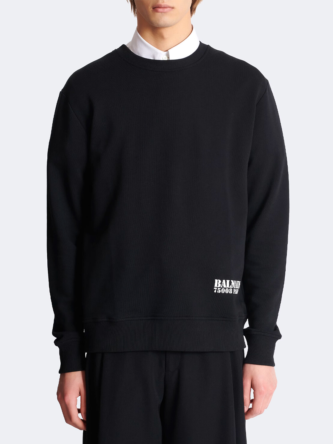 BALMAIN - SWEATSHIRT PEQUEÑA ESTAMPA Negro
