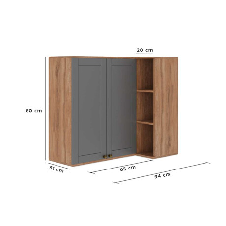 Aereo Esquinero Americana 80cm 2 Puertas Gris