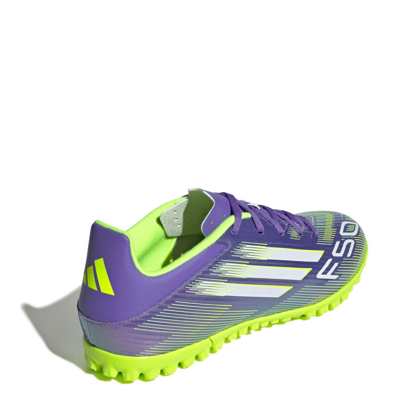 Championes de Fútbol 5 Unisex Adidas F50 Club Púrpura - Blanco - Amarillo Limon
