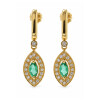 Caravanas Aura Verde de Oro Amarillo 18k con Brillantes y Esmeraldas Caravanas Aura Verde de Oro Amarillo 18k con Brillantes y Esmeraldas