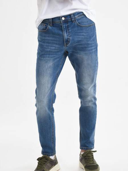 Pantalón de jean slim Azul Medio