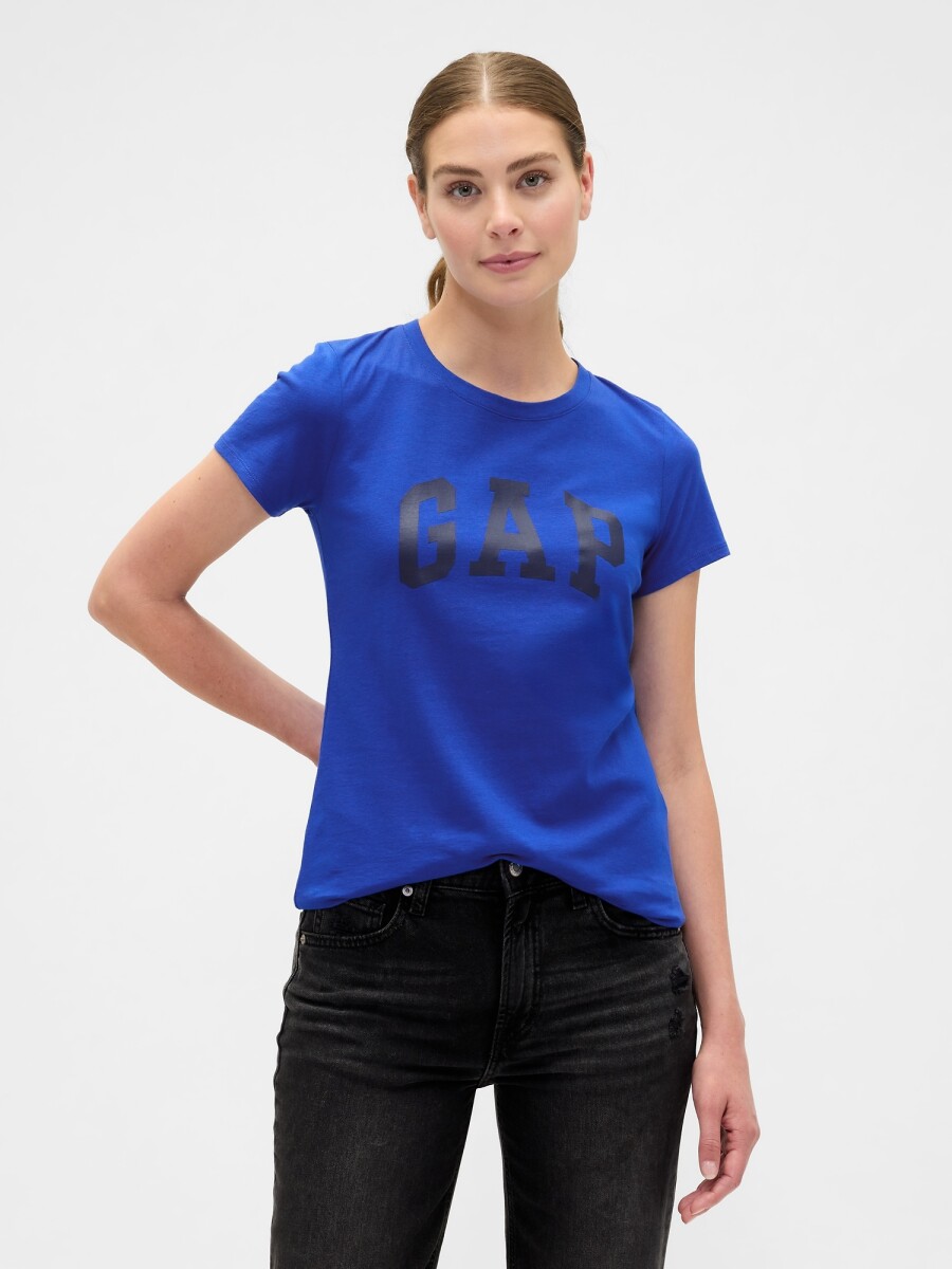 Remera Logo Gap Manga Corta Mujer - Royal Gem 