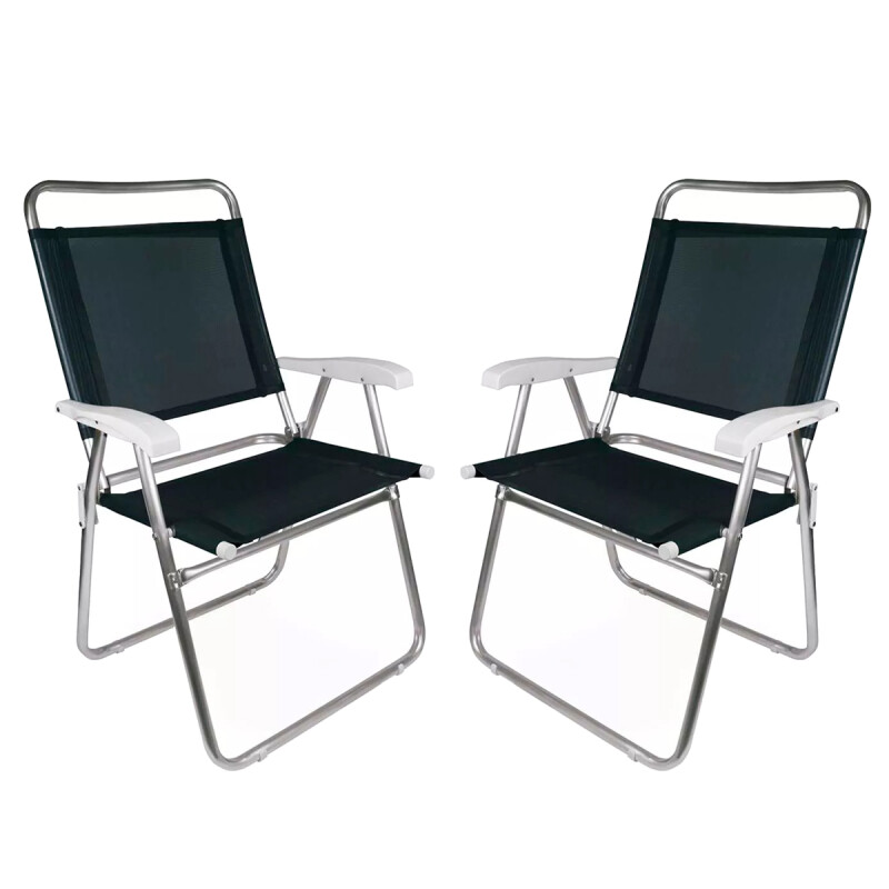 Set X 2 Sillas Master Plus Aluminio NEGRO