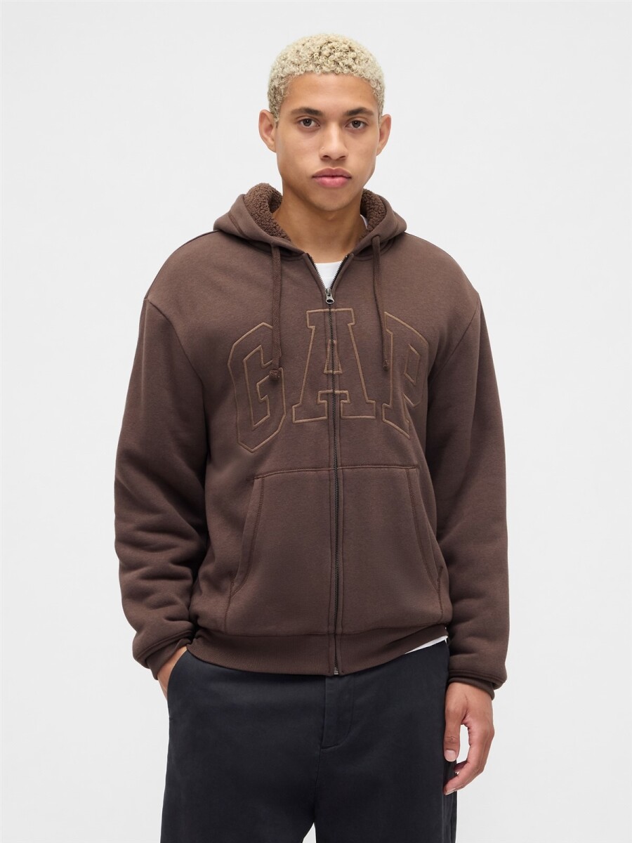 Canguro Con Corderito Logo Gap Hombre - New Brown661 