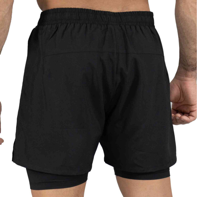 SHORT 2IN1 MEN POLY/SPX EVERLAST 5" SPLIT GN M6 XL BLACK