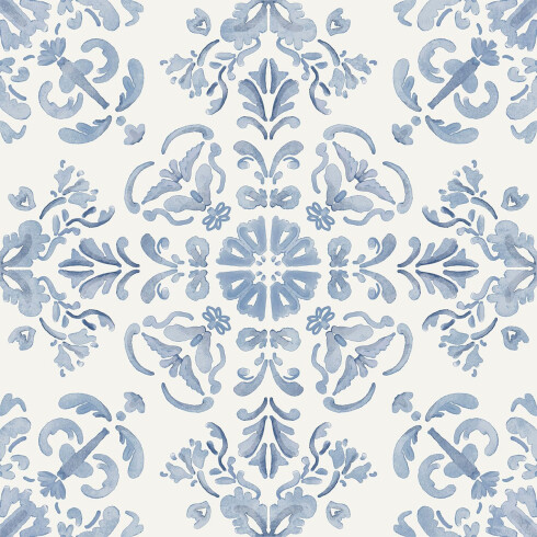 CERAMICAS PISO DECORADO MATE BLANCO Y CELESTE PATCHWORK GAMAS DE AZUL