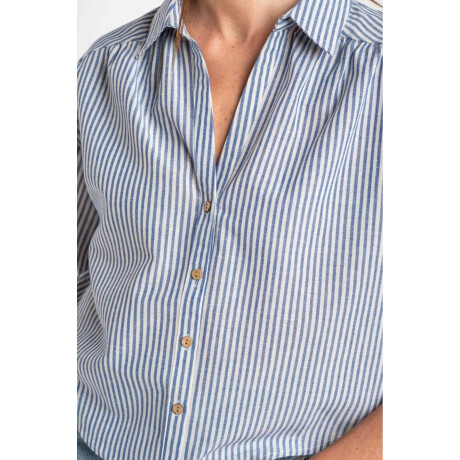 Camisa Rayada Azul