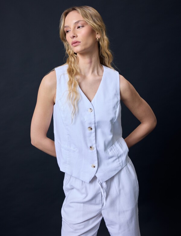 Chaleco Lino BLANCO