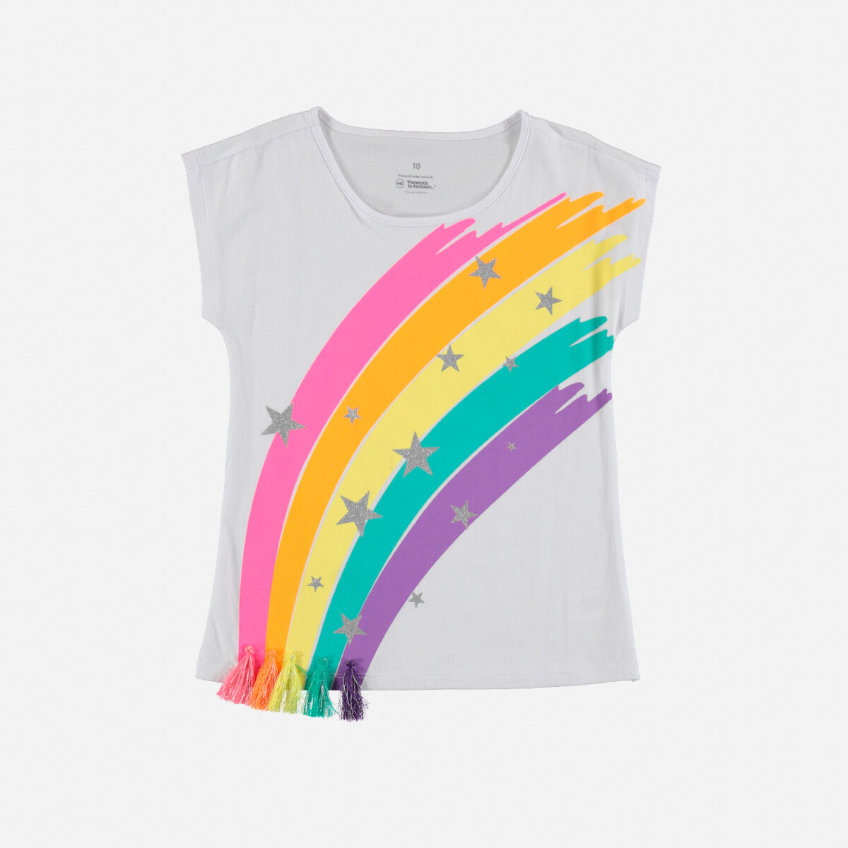 T-shirt de niña arcoiris - BLANCO 