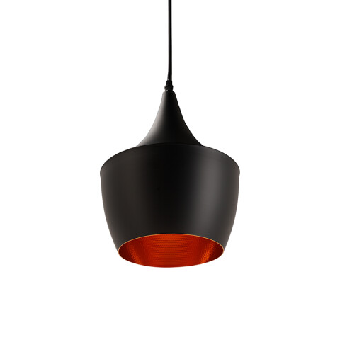 Lámpara colgante campana de aluminio negro Ø24cm IX9156