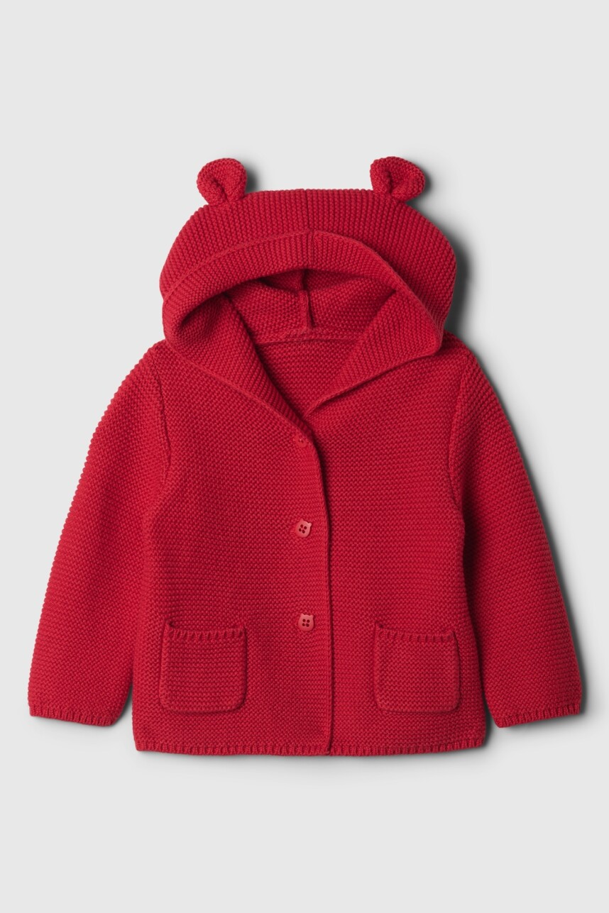 Saco Garter Con Botones Y Capucha Ebé Modern Red