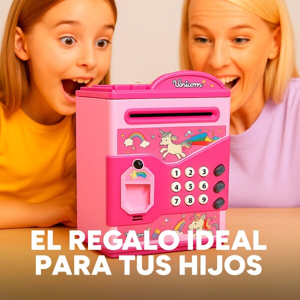 Alcancía Infantil Caja Fuerte Juguete Con Sonido Luces Variante Color Rosa