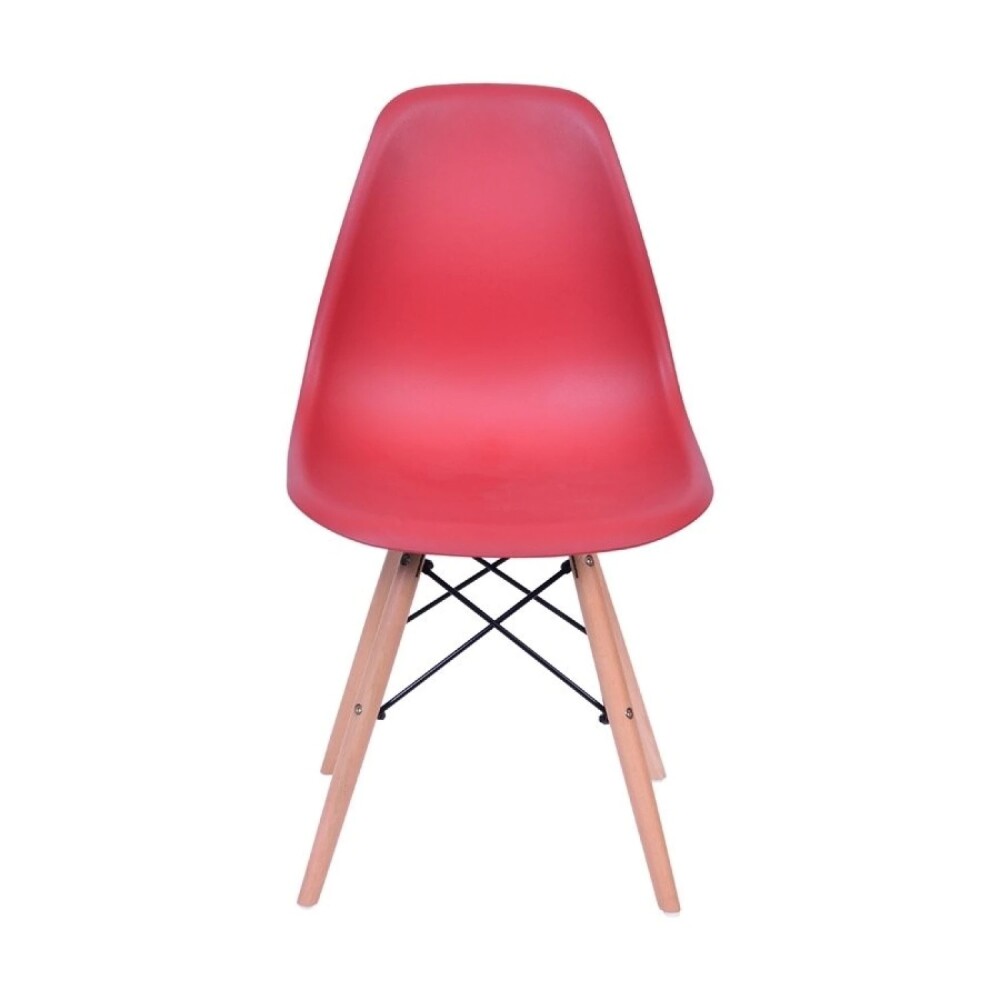 Silla Eames DKR - Base En Madera Rojo