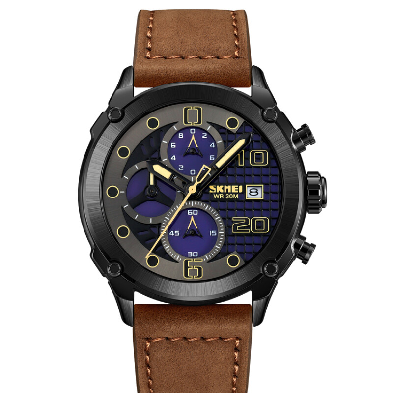 Reloj Skmei 2051BKBN Analógico Hombre Negro con Correa Marrón Marrón