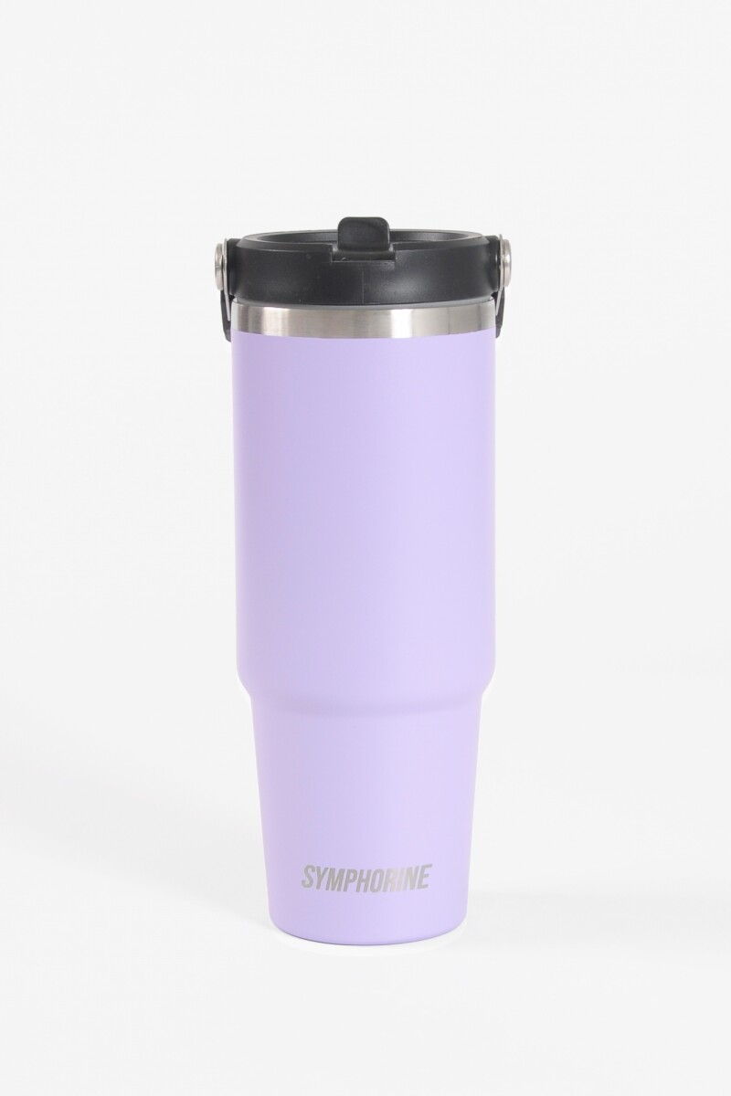 Mug vaso térmico grande acero lila