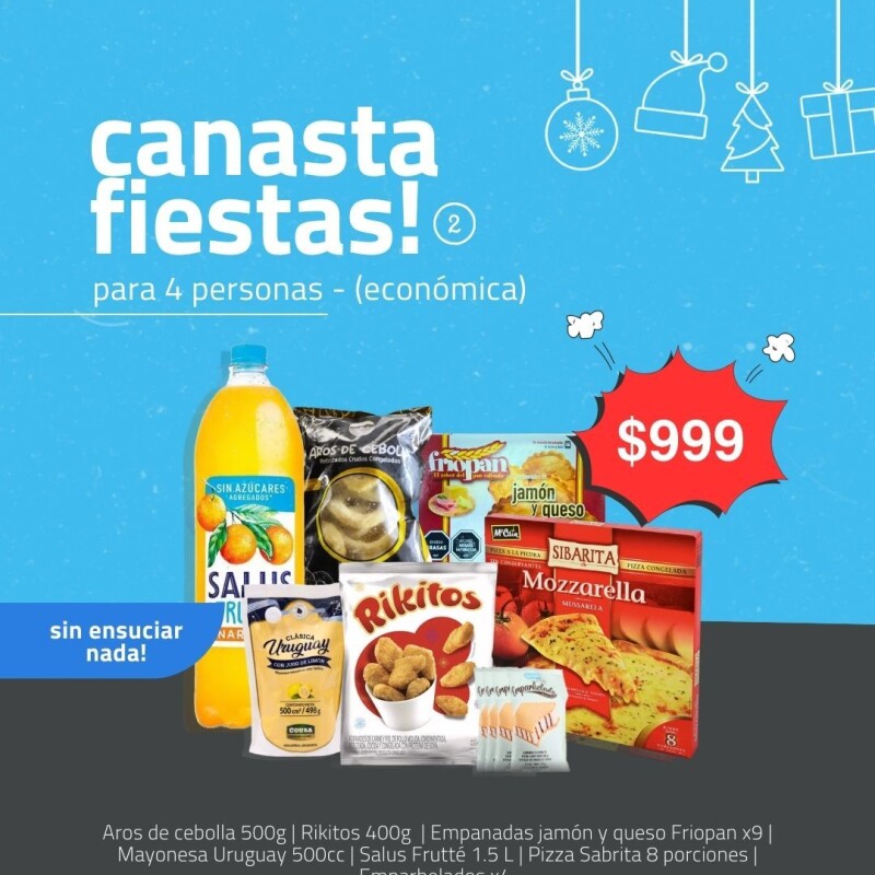 CANASTA REUNIÓN FAMILIAR/CUMPLE ECONOMICA PARA 4 PERSONAS CANASTA REUNIÓN FAMILIAR/CUMPLE ECONOMICA PARA 4 PERSONAS