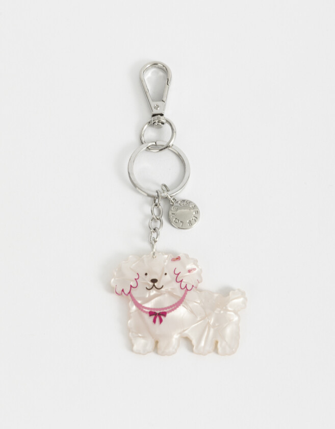 Llavero Acrilico Llavero Y Charm De Perrito - Combinacion Multicolor