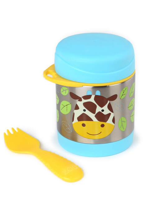 Tupper de acero inoxidable con cubierto, diseño jirafa Tupper de acero inoxidable con cubierto, diseño jirafa