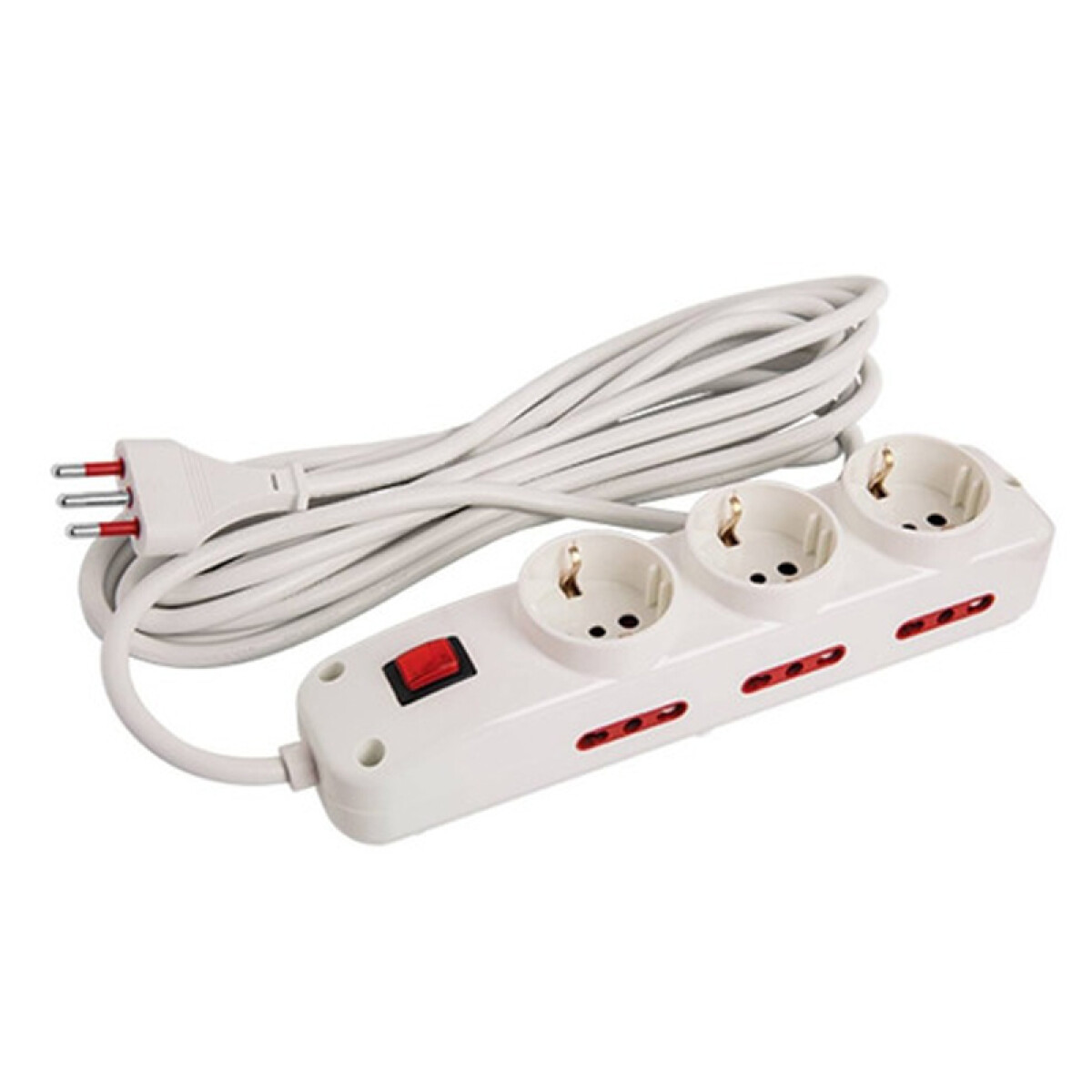 ALARGUE 3 TOMA SCHUKO + 6 LATERAL 3 MTS C/LLAVE CONTACTUM 
